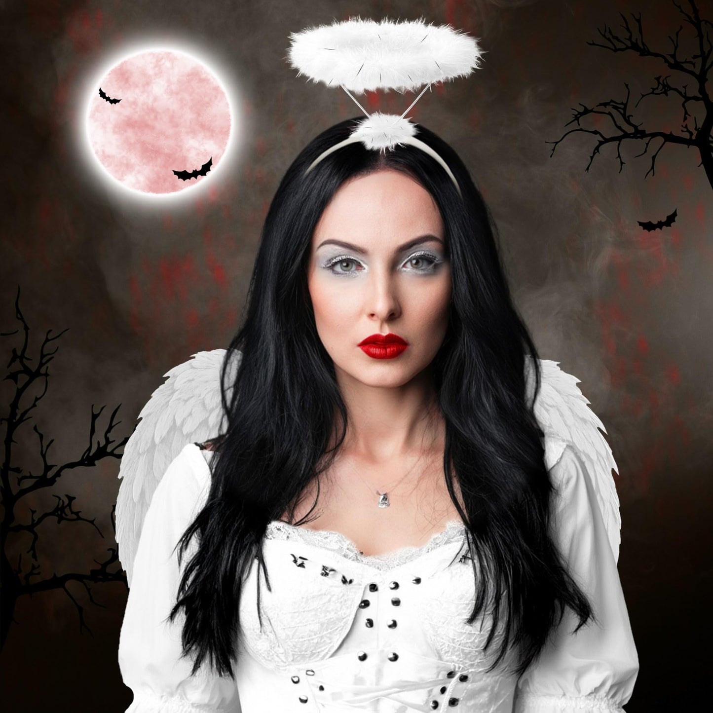 White Angel Wings and Halo Womens Halloween Costumes - Adult Angel