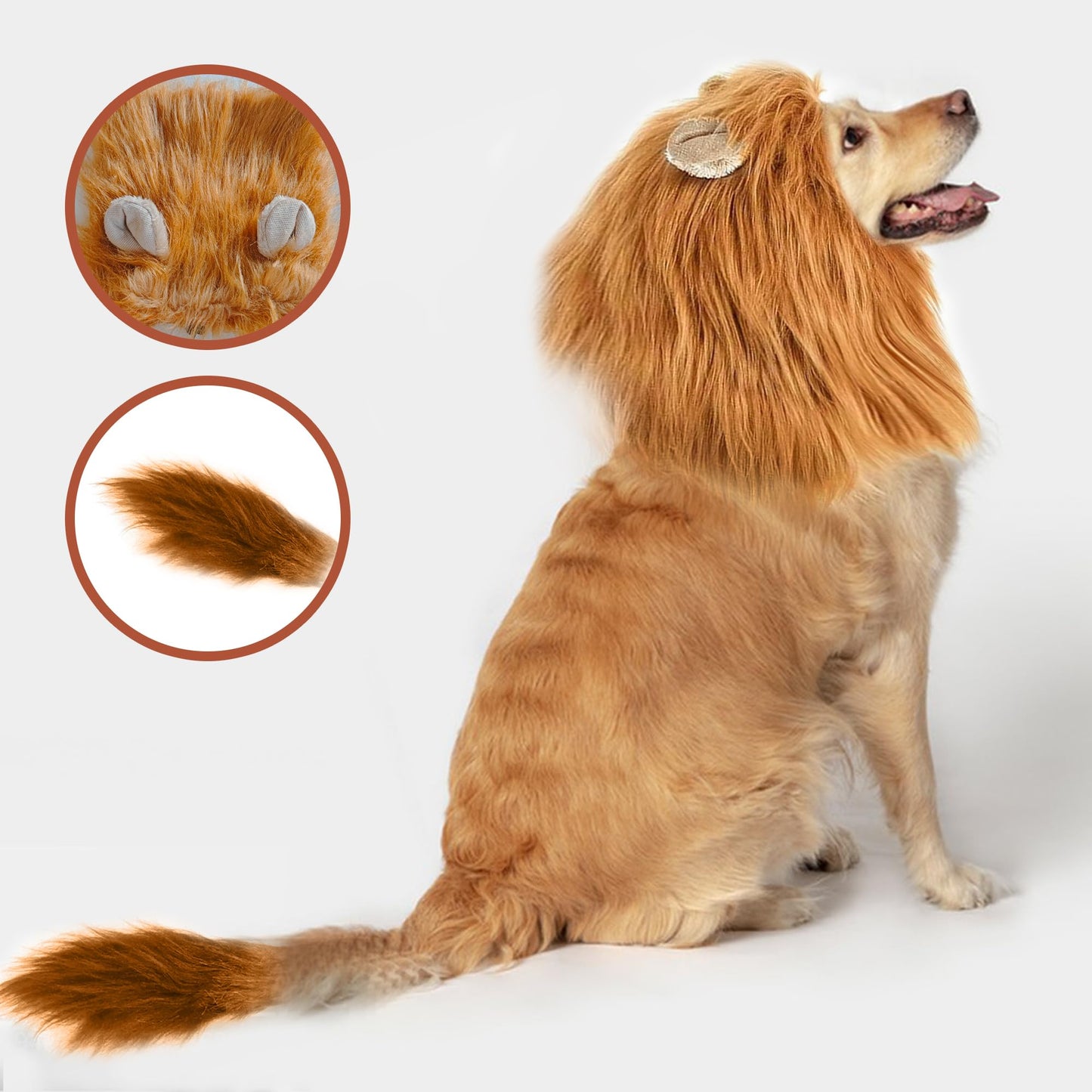 Lion Mane Dog Costume for & Dogs - Realistic Lion Wig for Halloween