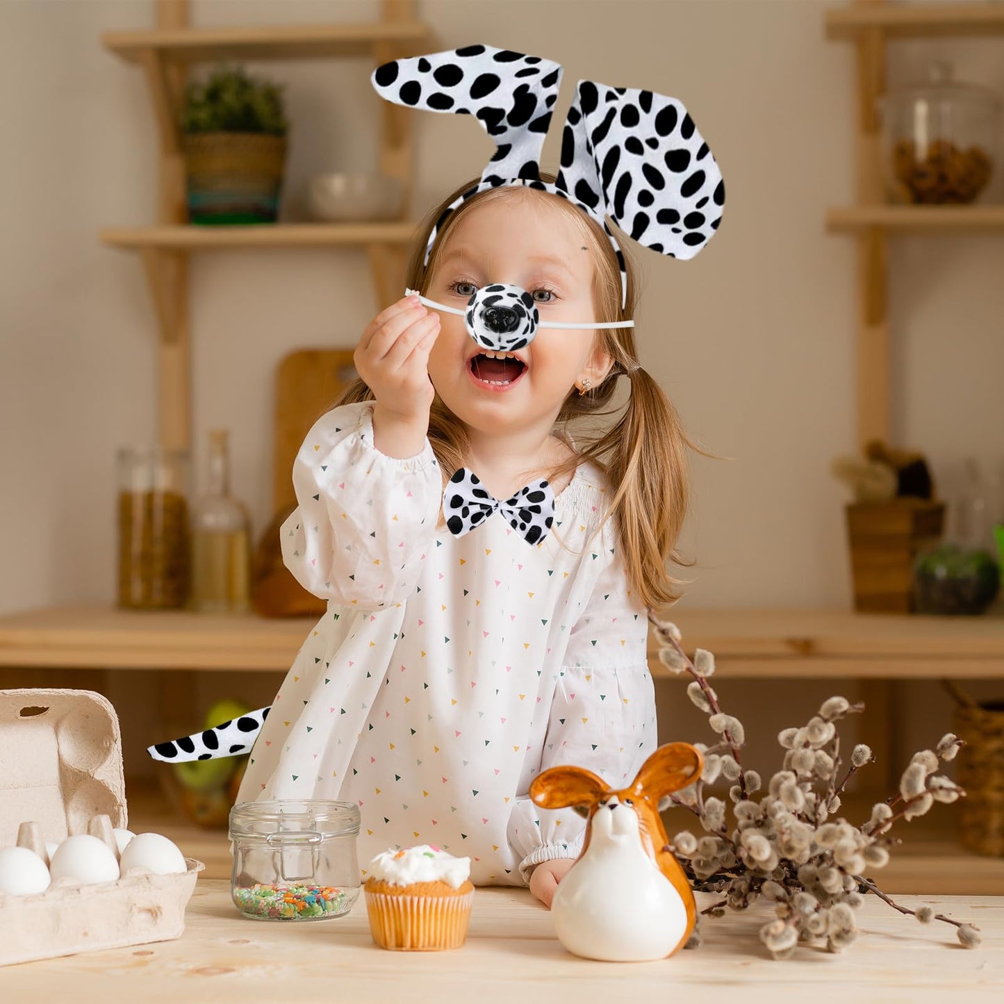 5-Piece Dachshund Dog Set - Includes Spotted Dog Nose - Ears - Tail