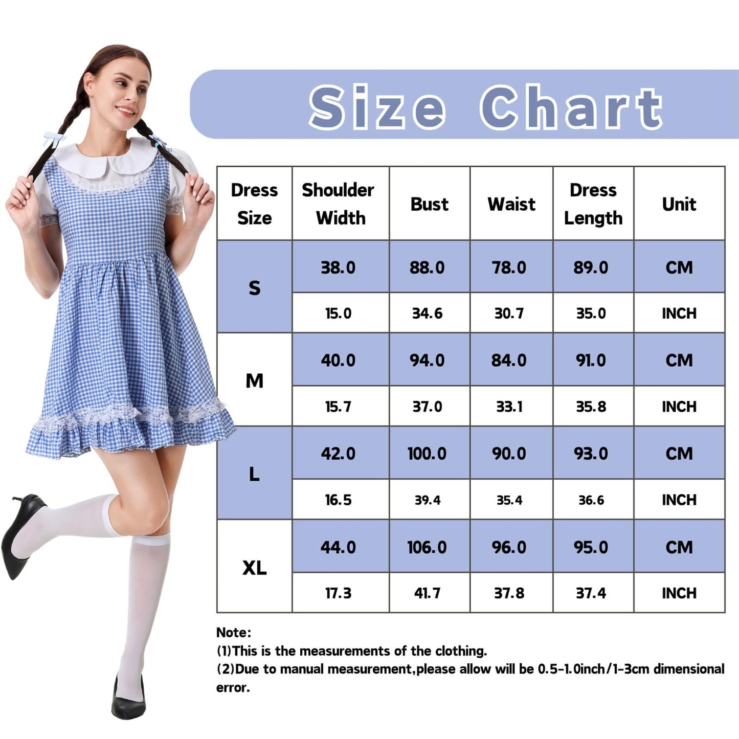 Dorothy Costume Adult - Halloween Costumes Womens Funny Kansas Girl