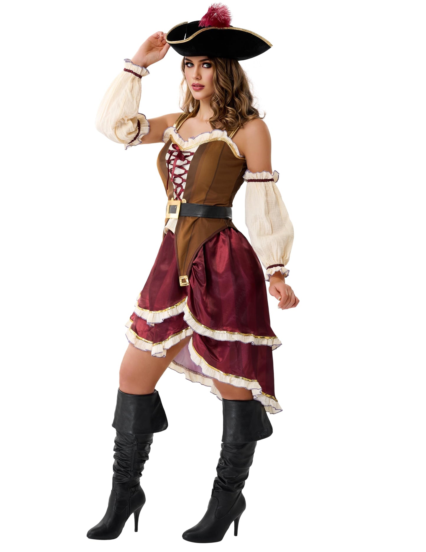 Costumes for Women - Pirate Costume Adult Women with Hat - Dress