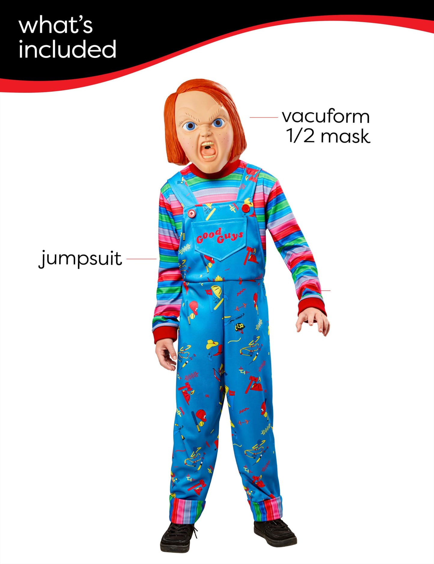 Rubies Official Chucky Child Costume, Kids Fancy Dress, Size Age 11-13 Years Halloween