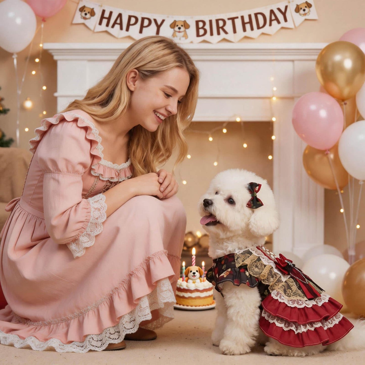 Dog Dress - Vintage Gothic Princess Dog Dress - Multi-Layer Ruffle