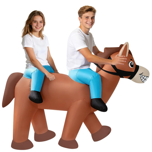 Inflatable Double Rider Horse Costume for Adults - Funny 2-Person