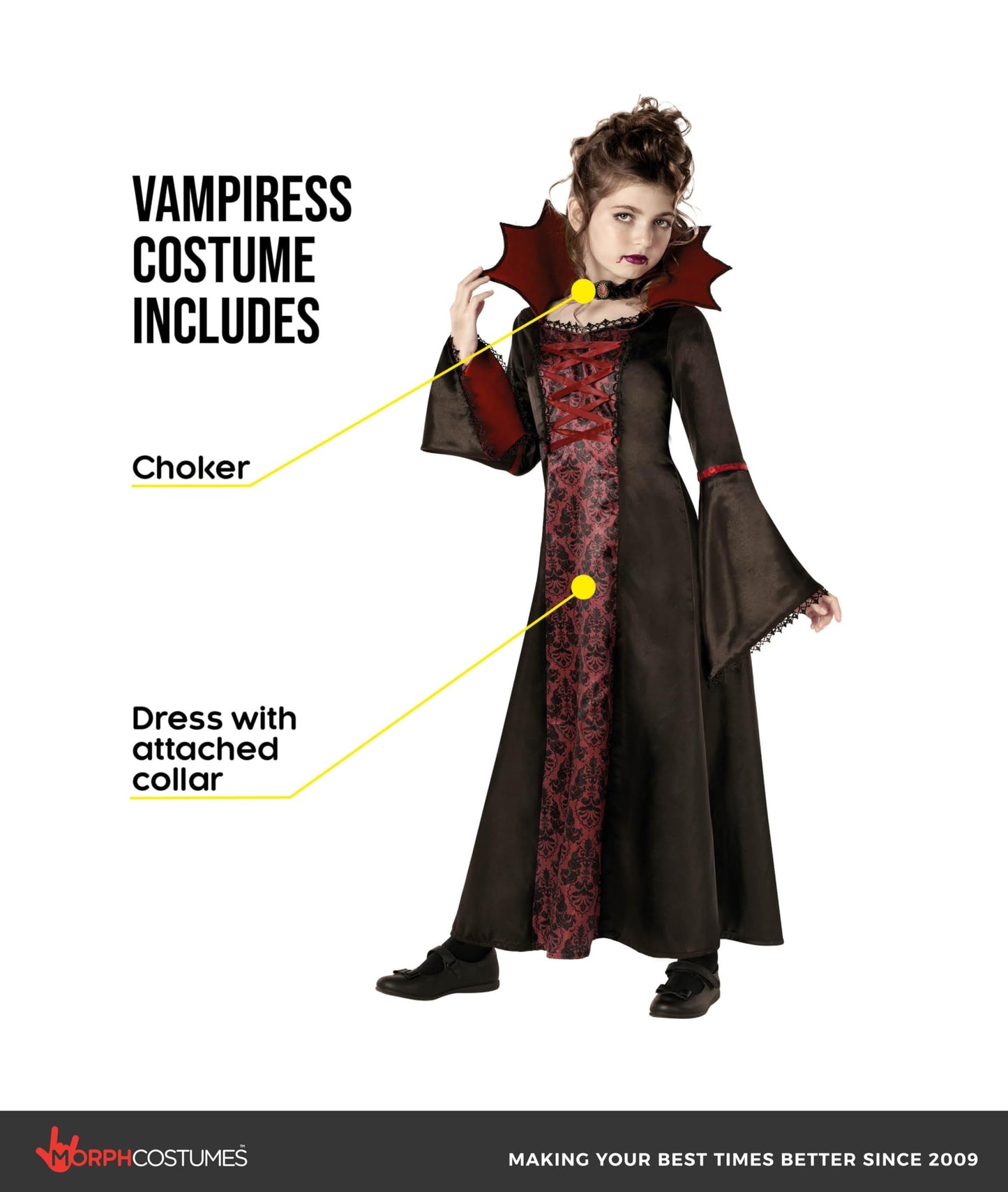 Morph Vampire Costume For Girls, Vampire Costume Kids, Halloween Costumes For Kids, Girls Halloween Costumes, Large