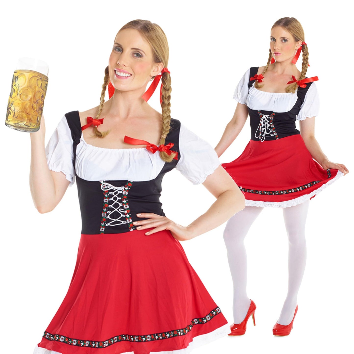 Morph Oktoberfest Costume Women Dirndl Dress Bavarian Beer Maid Outfit Traditional German Dress for Festivals, Medium