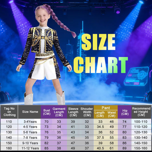 Stage performer kids costume with long sleeve coat and pants