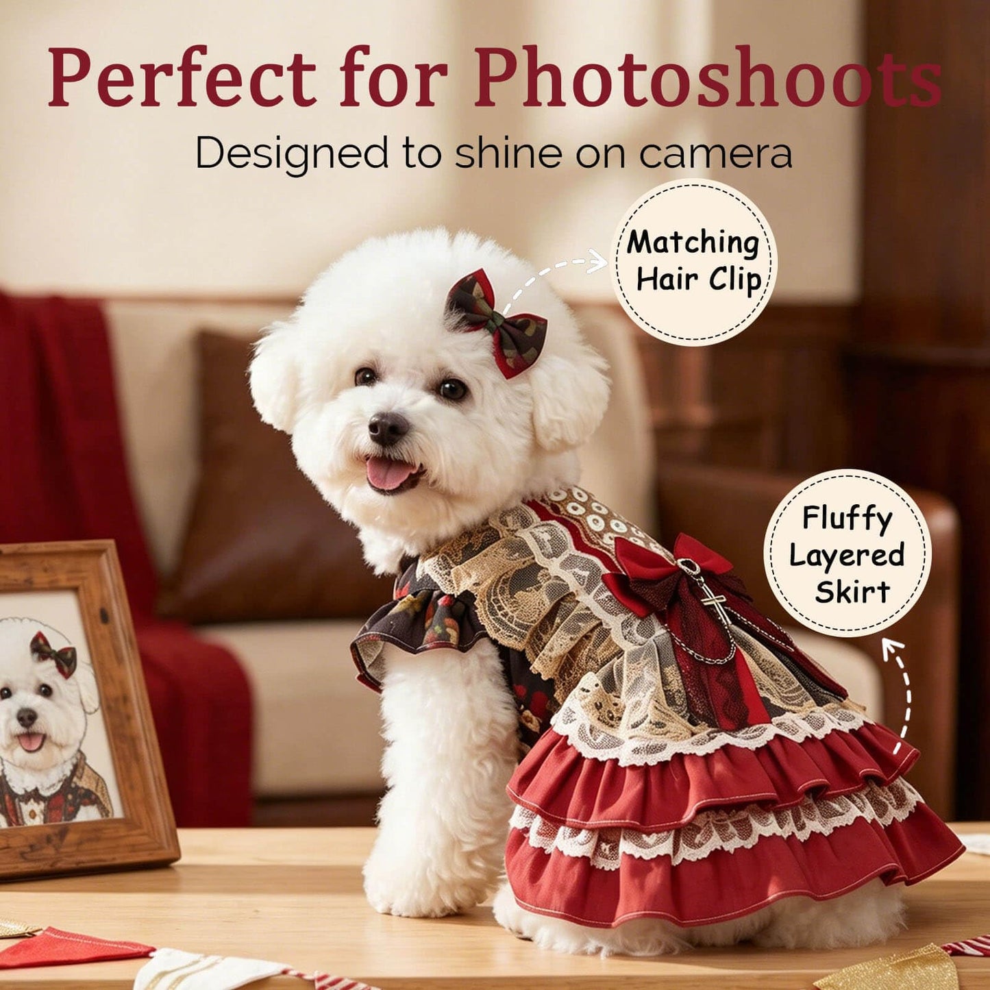 Dog Dress - Vintage Gothic Princess Dog Dress - Multi-Layer Ruffle
