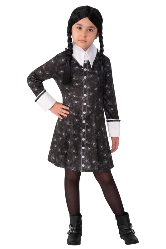 Rubies 702624M000 Family Wednesday Addams Child Costume Fancy Dress, Girls, Multi, 5-7 Years Halloween