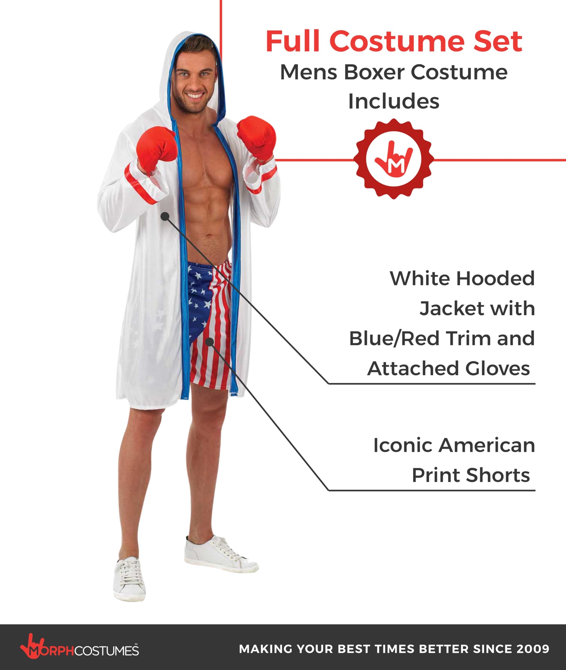 Boxing Robe Costume for Men - Boxer Halloween Costume - Boxing (image 2)