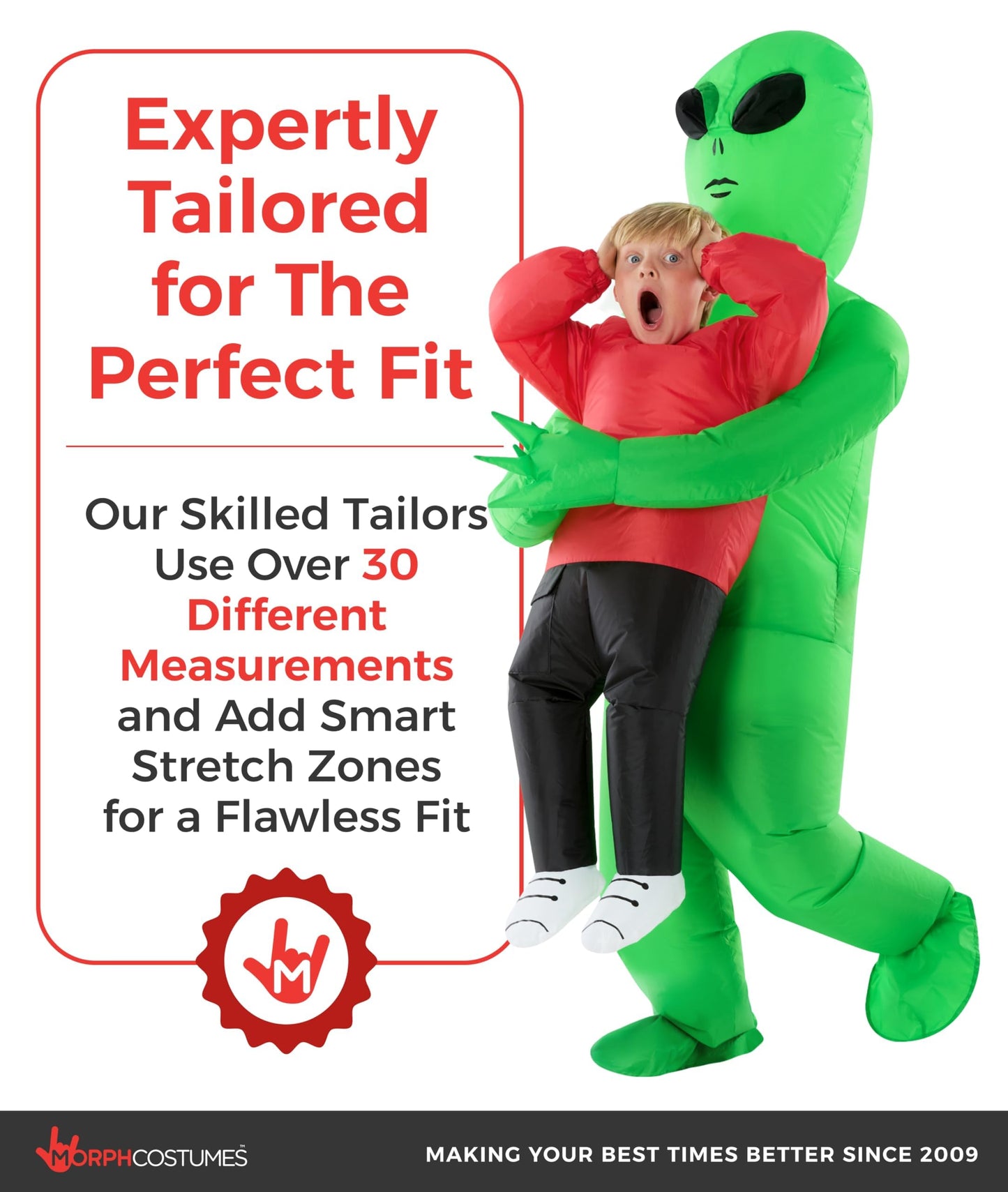 Morph Alien Costume Kids, Red Inflatable Alien Blow Up Costumes, Halloween Costumes for Kids, Boys Halloween Costume
