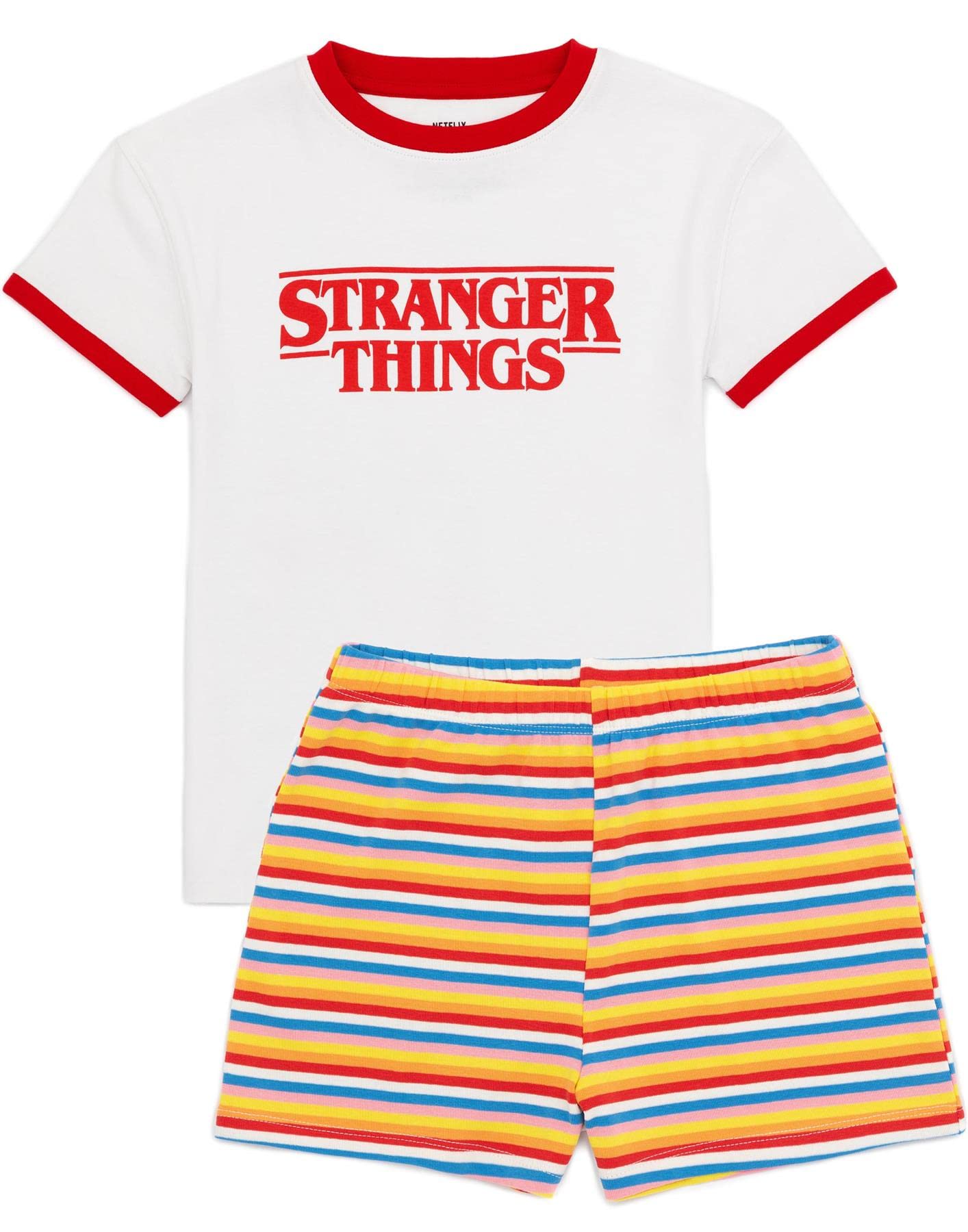 Girls Pyjama Set - Kids Short-Sleeve T-Shirt and Shorts PJs Bundle