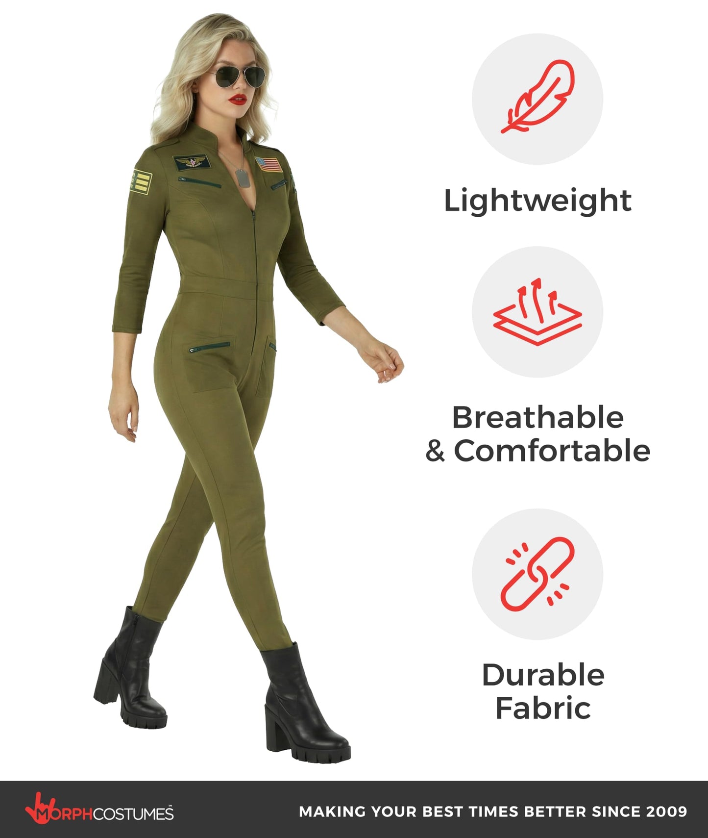 Army Fancy Dress for Women - Ladies Fighter Pilot Fancy Dress