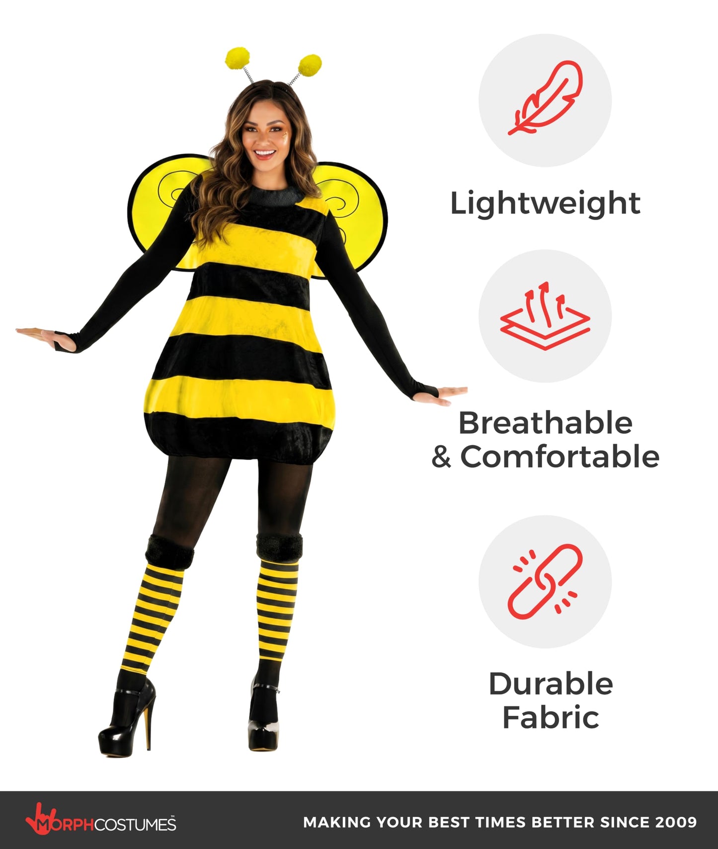 Women's Bee Costume Adult Bumblebee Halloween Outfit Queen Bee