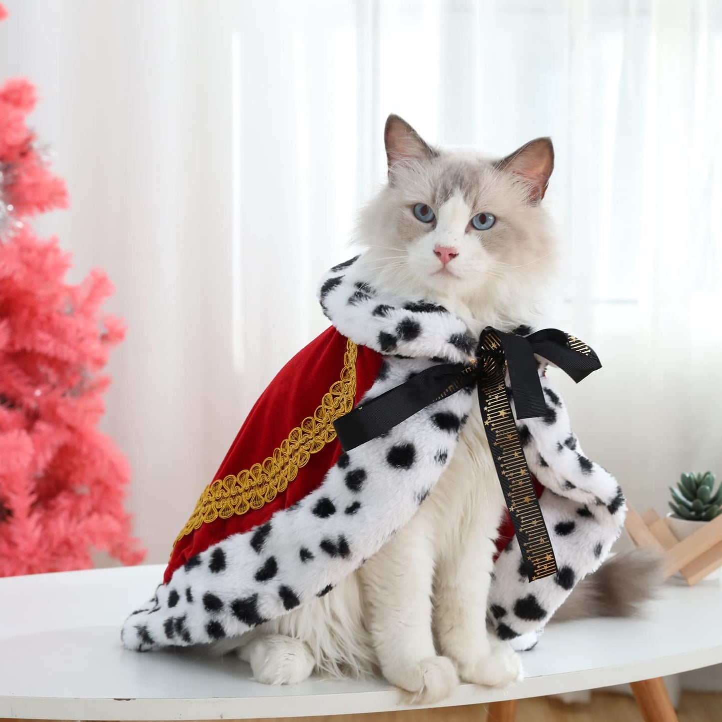 Pet Serial Lux Fur Cat Dog Cloak for Halloween Costumes - King