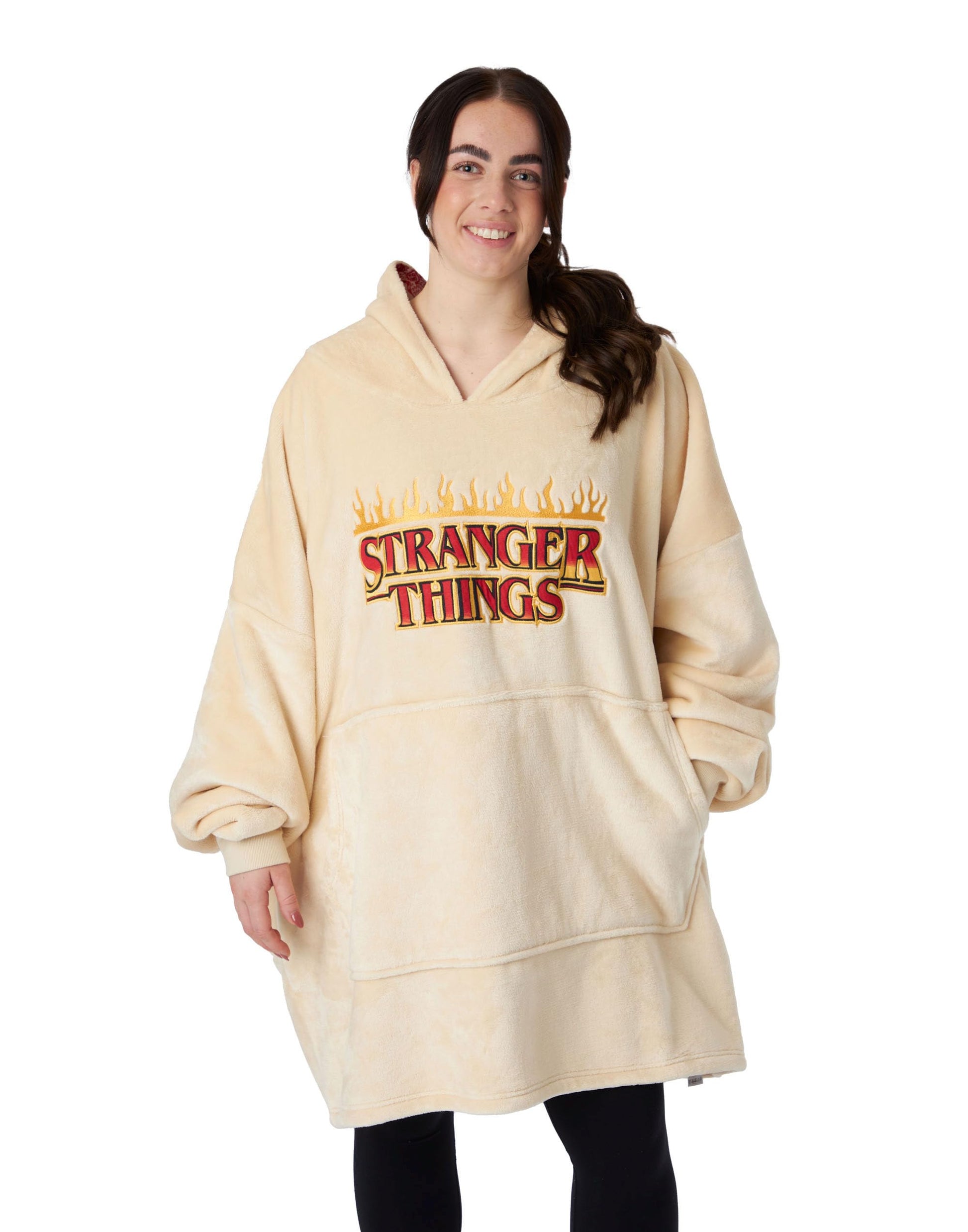 Adults Wearable Blanket Hoodie - Men & Womens Oversized Cream