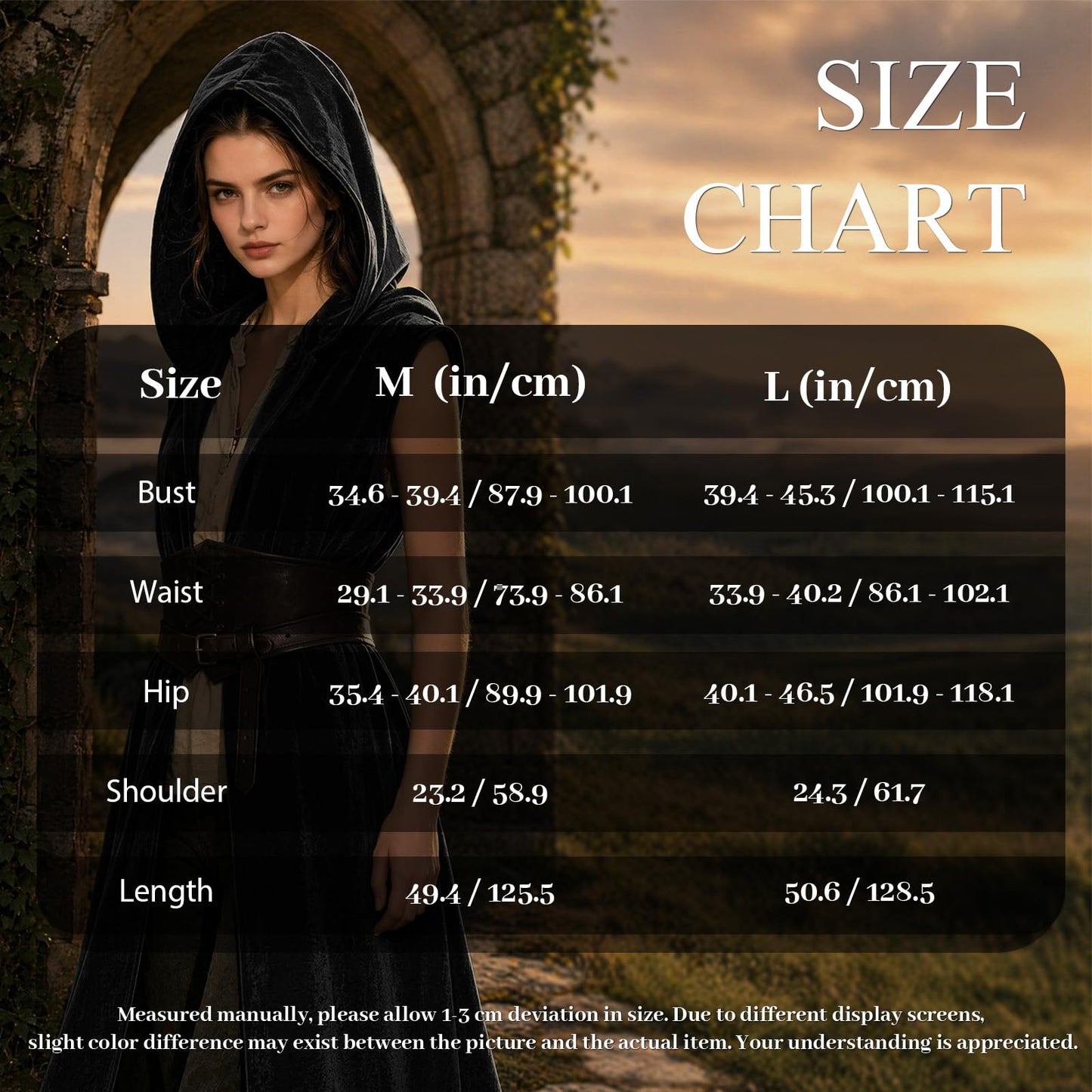 Medieval Hooded Vest for Women - Sleeveless Cloak Renaissance