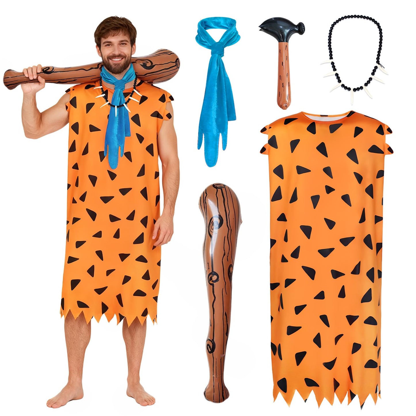 Caveman Costume Set for Adults - Stone Age Halloween Outfit