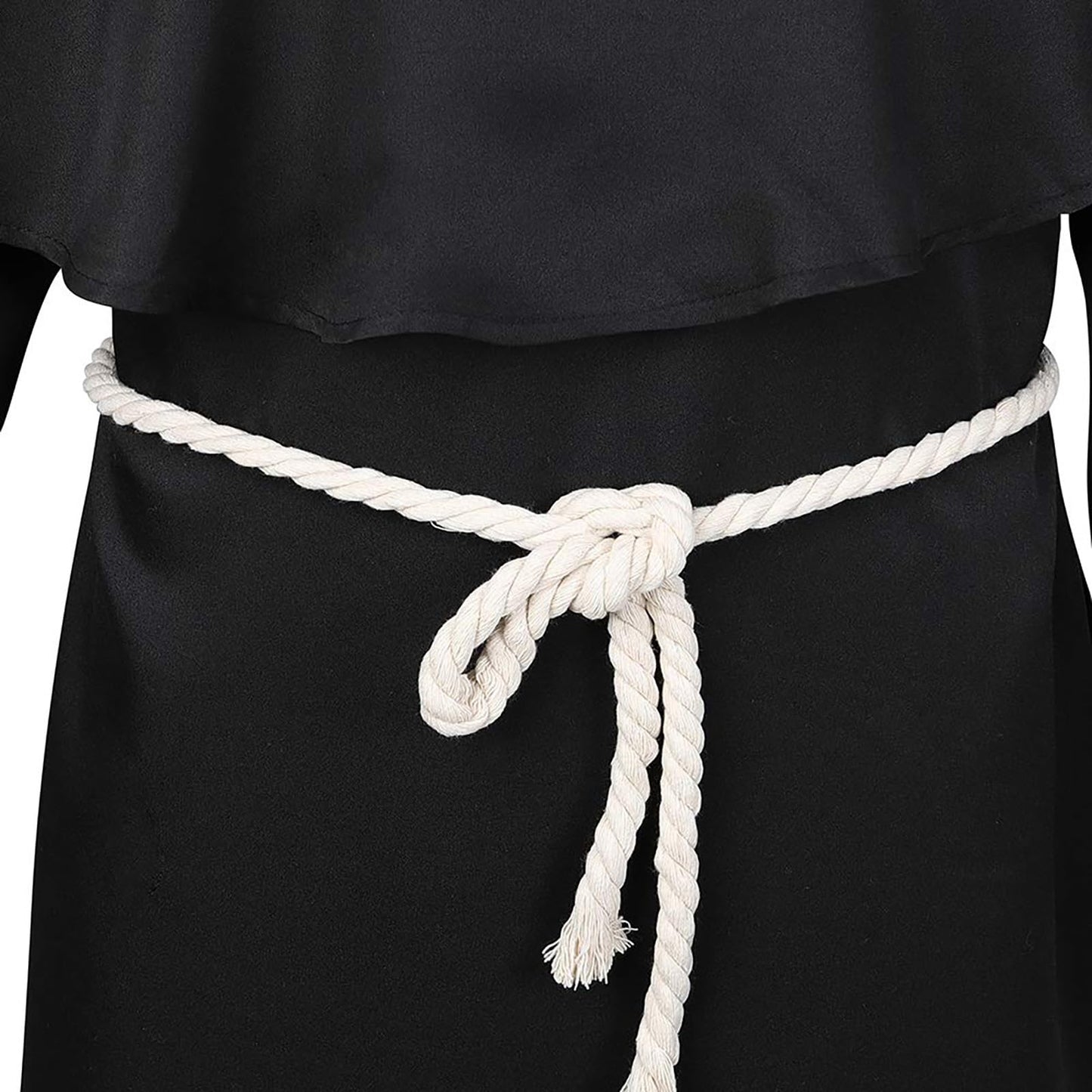 MEIRRAI Monk Robe Priest Robe Halloween Costume with Hood and Cross Ornament, Hood Women Men for Theme Party Fancy Dress (Black, XL)