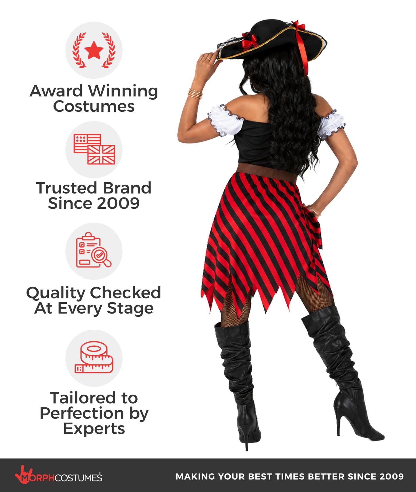 Pirate Costume for Women - Adult Pirate Fancy Dress Outfit - Ladies