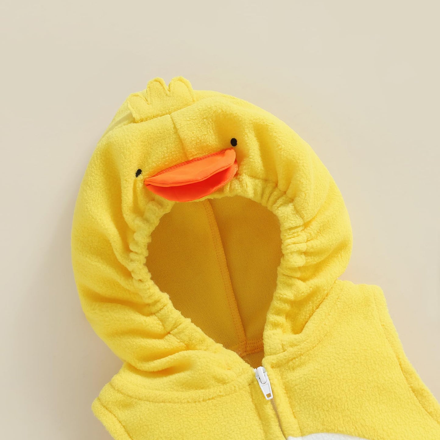 FeMereina Halloween Costumes Toddler Baby Boy Girl Animal Chick Romper Sleeveless Zip Up Hooded Cosplay Jumpsuit with Striped Socks (Yellow, 18-24 Months)