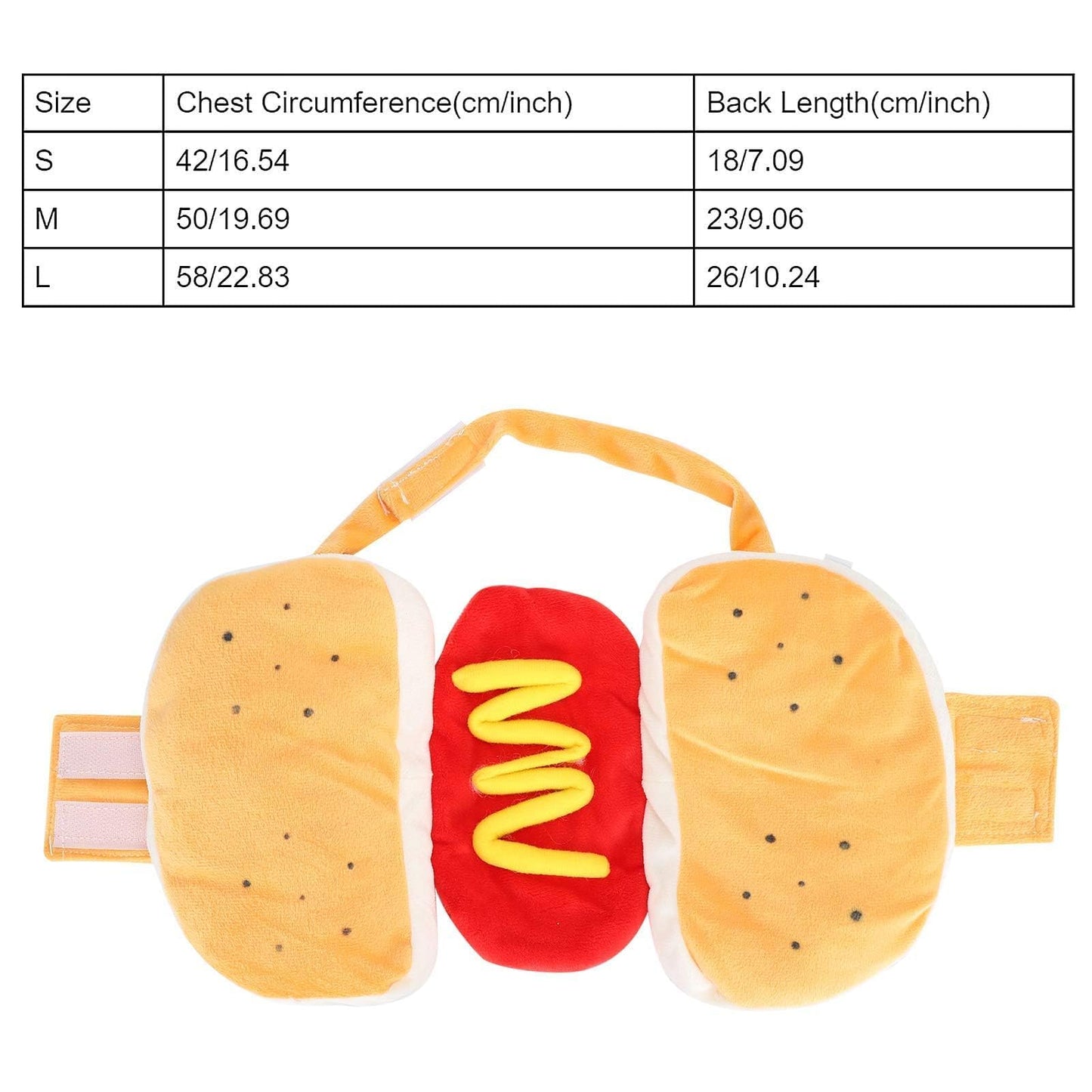 Pet Hot Dog Costume Hamburger Design Dog Clothes Pet Halloween