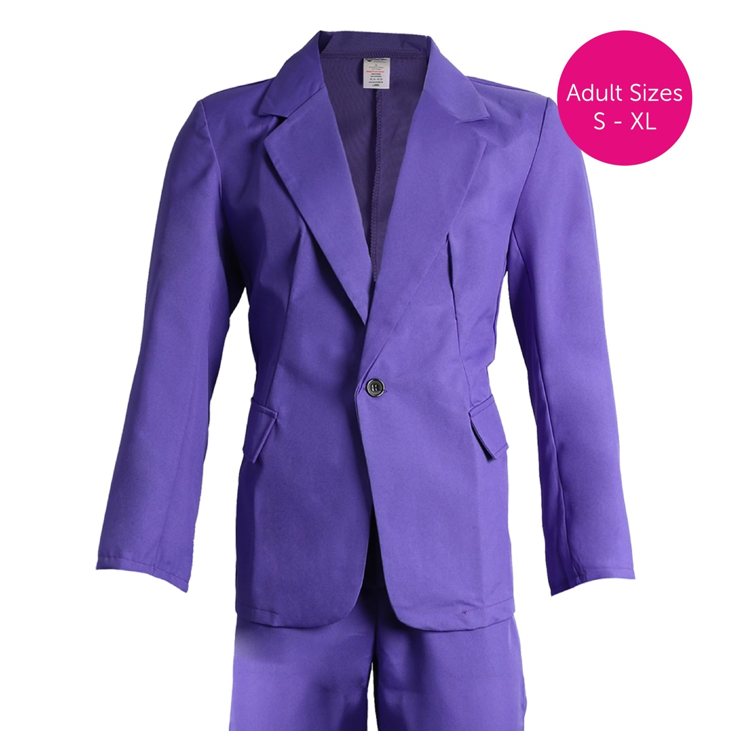 Mens Laughing Man Costume - Large - Purple Suit Movie Halloween Clown Suit Fancy Dress Costume