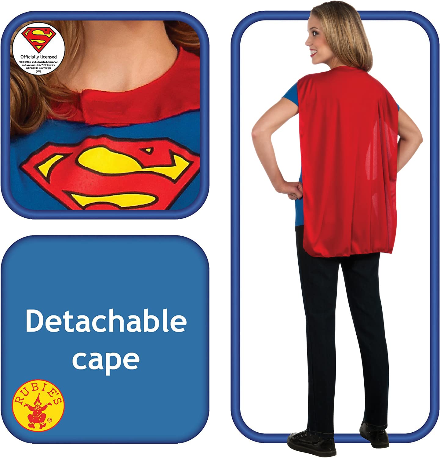 Official DC Comic Supergirl T-Shirt Set - Ladie's Instant Costume (image 2)