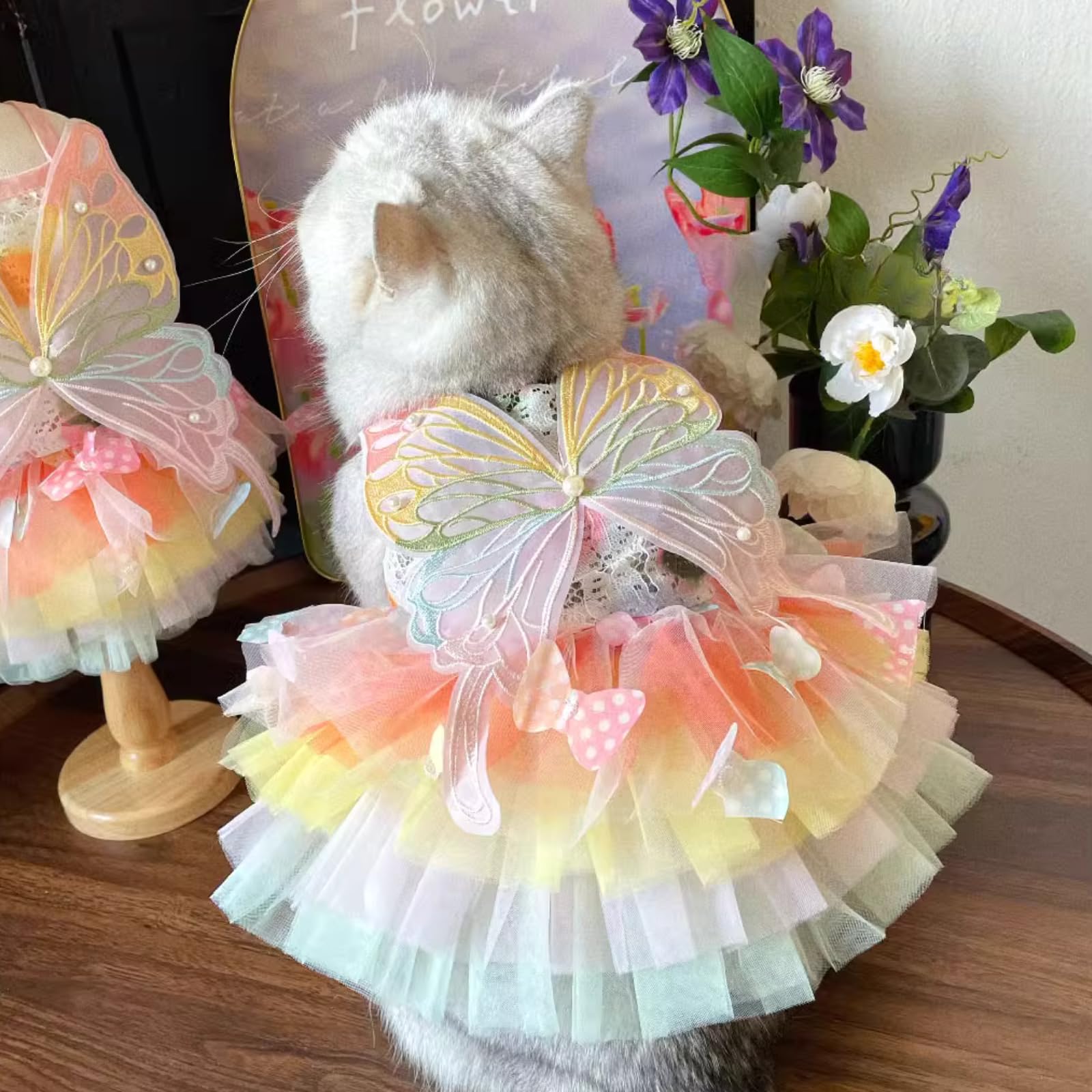 Cat Pretty Fairy Costume Clothing - Pet Cute Dress Outfit (image 6)