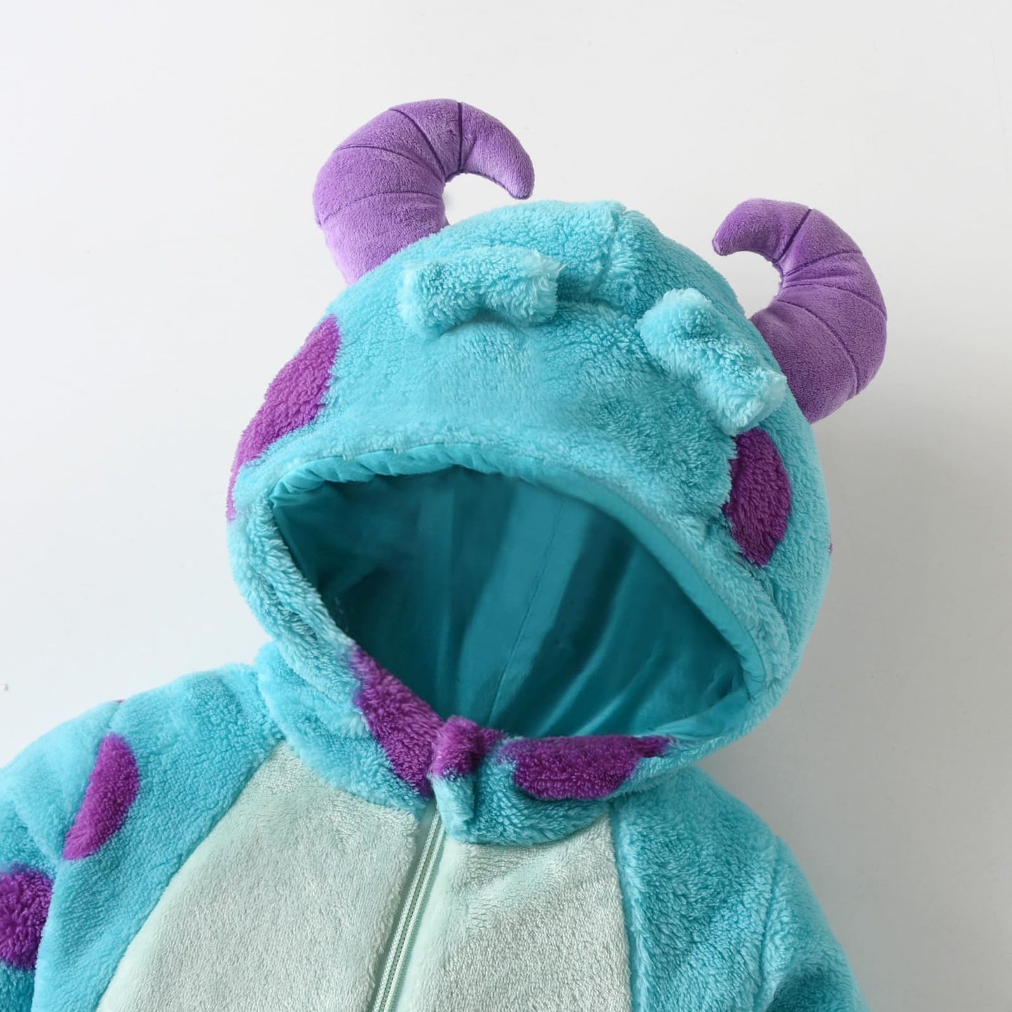 Nicoxijia Toddler Baby Halloween Costume Fuzzy Warm Hooded Romper Funny Cosplay Zip-Up Jumpsuit Fall Winter Animal Outfit (Blue, 18-24 Months)