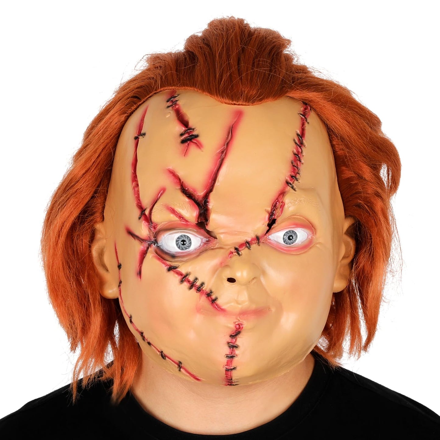 JoyFuncos Chucky Mask Adult Halloween Scary Latex Full Head Mask Horror Creepy Realistic Chucky Costume Props for Party Masquerade Cosplay