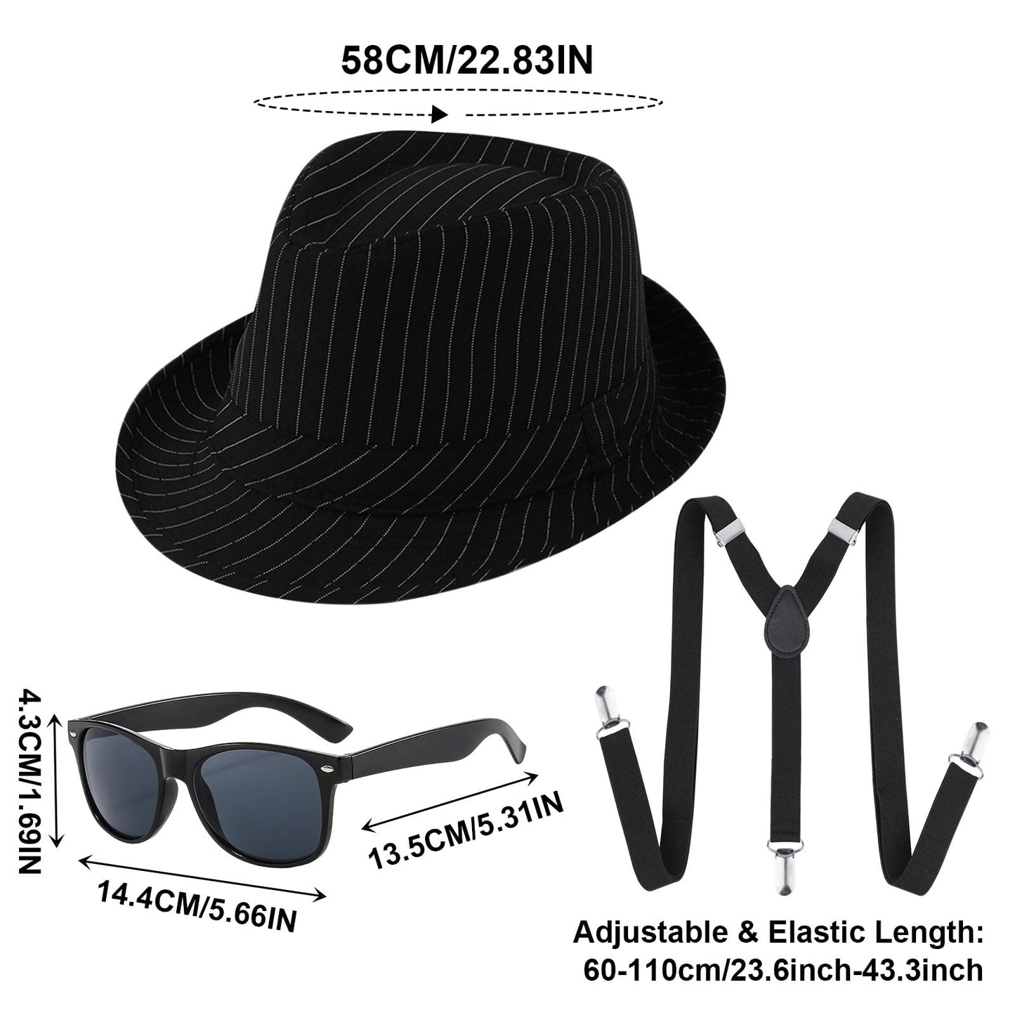 Adults 1920s Gangster Costume - Men Costume Accessories Gangster