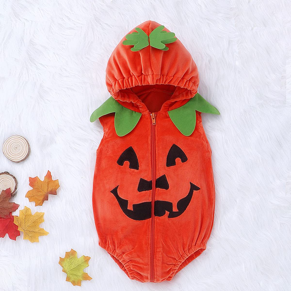 Hifot Baby Halloween Costume Pumpkin Costume Kids Newborn Outfit Jumpsuit Pumpkin Romper with Hat Shoes for Baby Girls Boys Infant Clothes Set