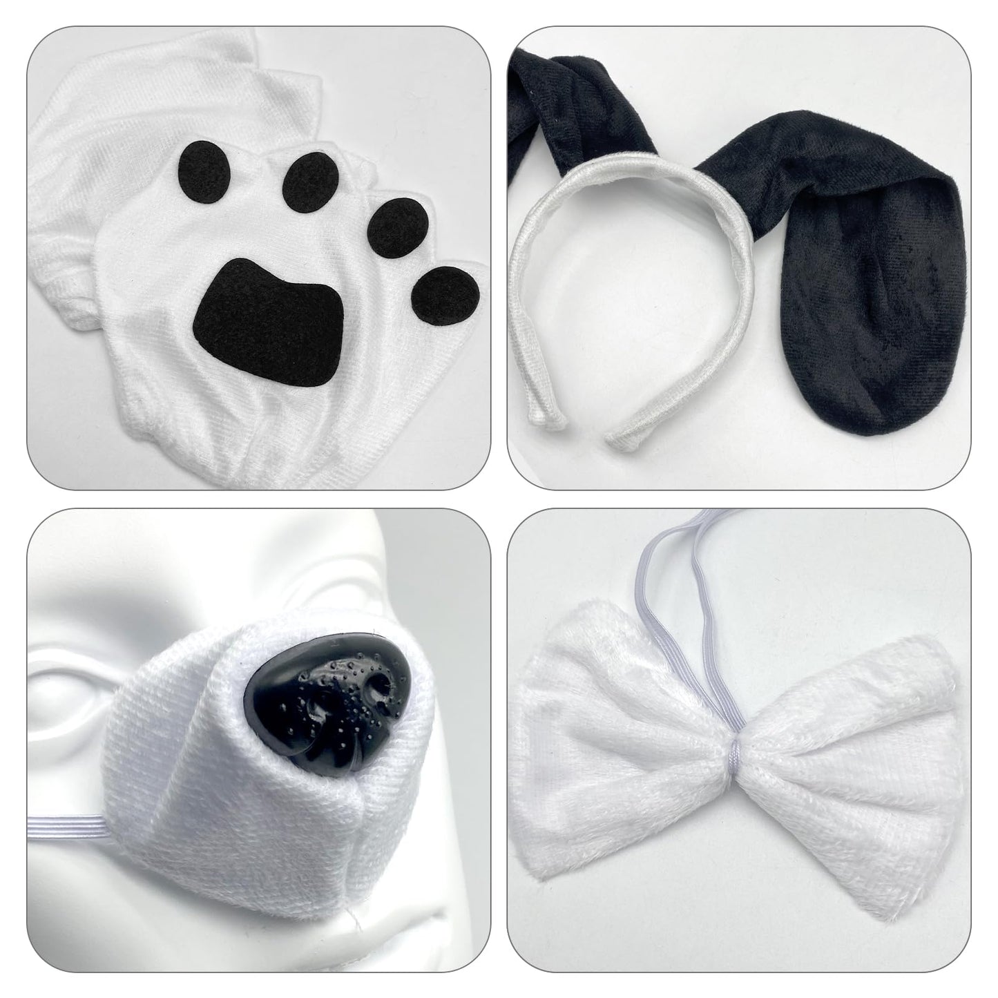 Black and White Puppy Dog Costume Set - Fancy Dress Dog Costume Set