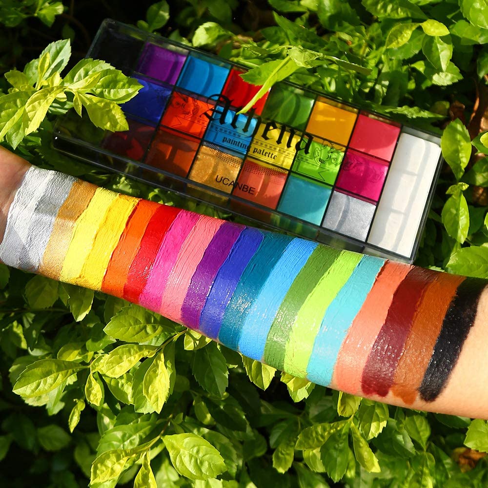 UCANBE Athena Body Face Paint Oil Palette 20 color Professional Non-Toxic Makeup Pallet Halloween FX Party Artist Fancy Adult Painting
