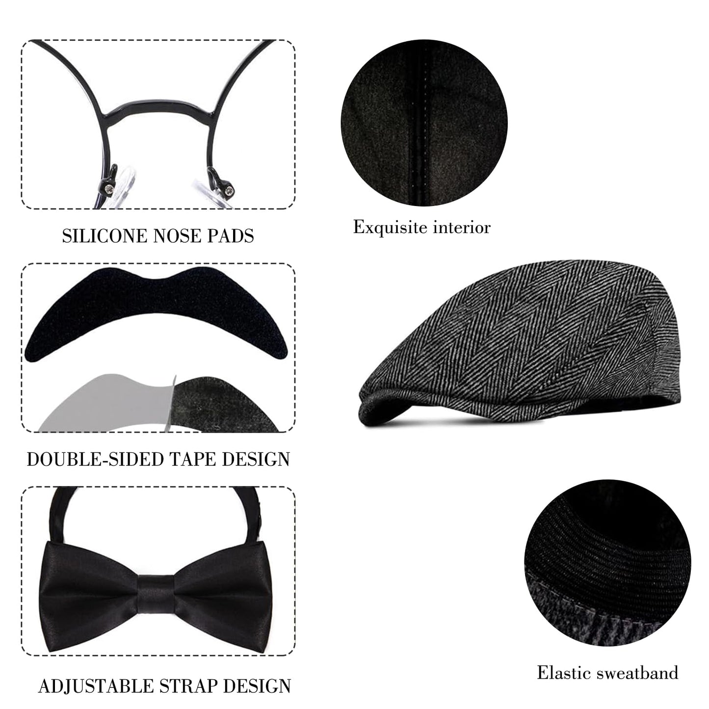 1920s Mens Costume 1920s Accessories for Men Gatsby Accessories Men