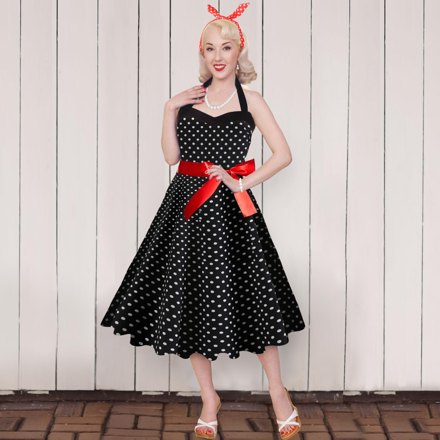 50s Costume Accessories - 1950s Fancy Dress Kit Women Retro Outfit (image 7)