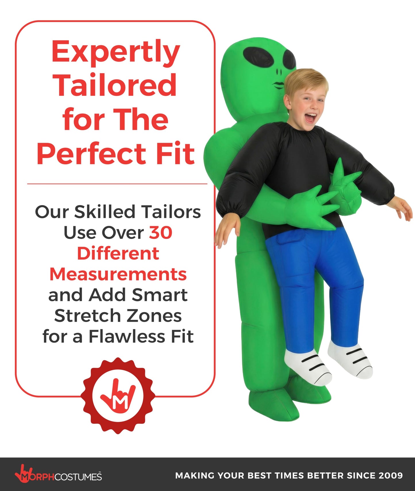 Morph Alien Costume Kids, Inflatable Alien Carrying Kid Costumes, Inflatable Costume for Kids, Halloween Costumes for Boys