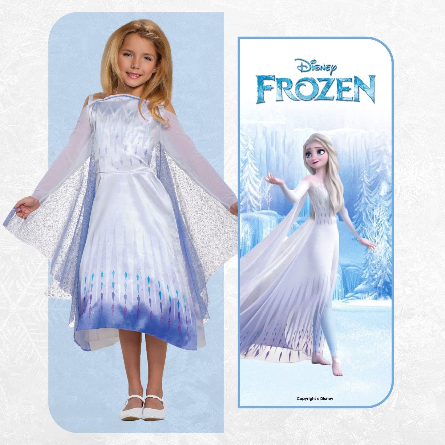 Disney Official Classic Elsa Snow Queen Costume, Frozen 2 Costume Kids Size XS