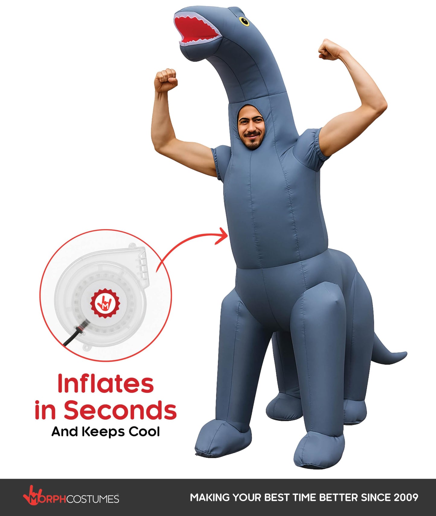 Morph Diplodocus Costume for Adults, Inflatable Dinosaur Costume, Inflatable Costumes for Adults, Blow Up Costumes for Adult