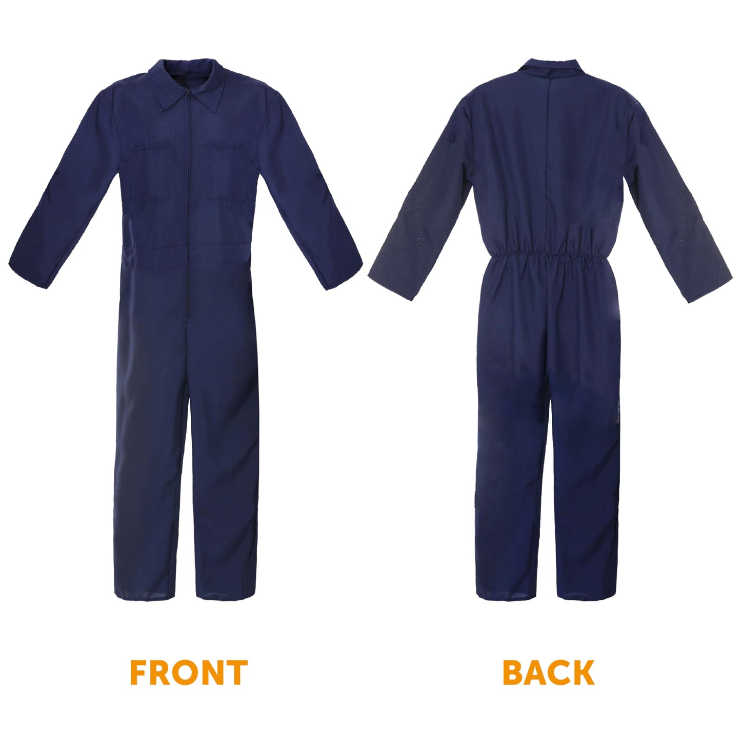 Adults Halloween Killer Costume - Large - Blue Jumpsuit, Rubber Mask, Fake Knife - Adults Halloween TV Film Fancy Dress Costume