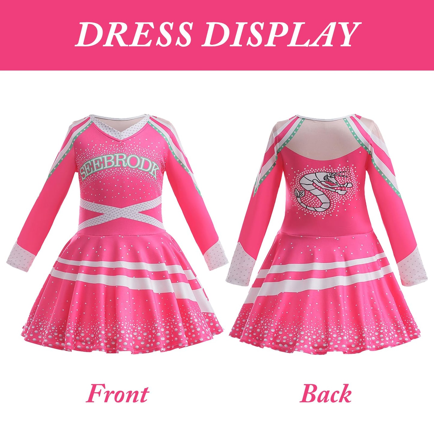 keaiyouhuo Cheerleader Costume for Kids Cheerleading Outfits Girls Movie Halloween Party Fancy Dress Up Uniform Outfit