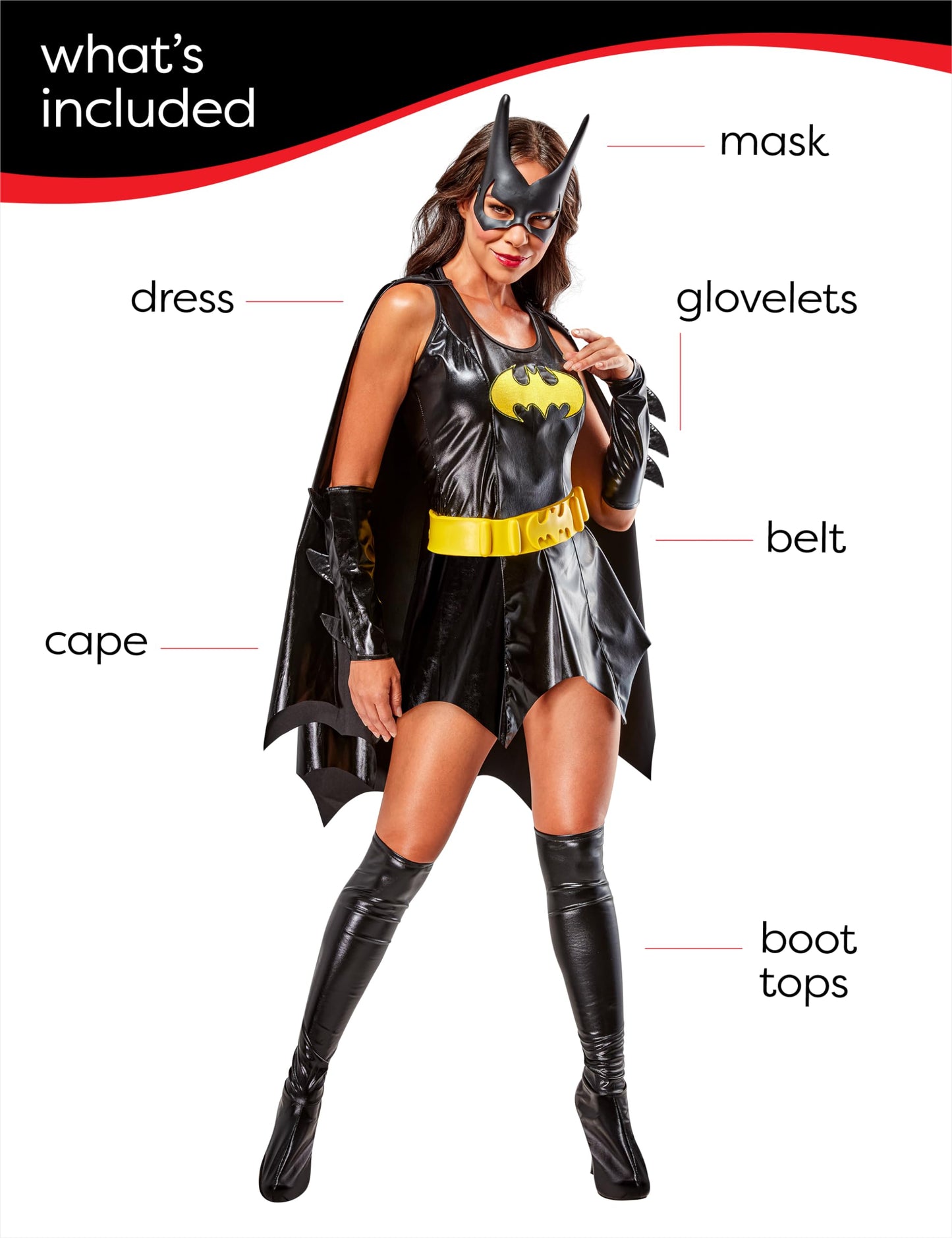 Official Batgirl Batman Ladies Adult Costume - Black Halloween (image 2)