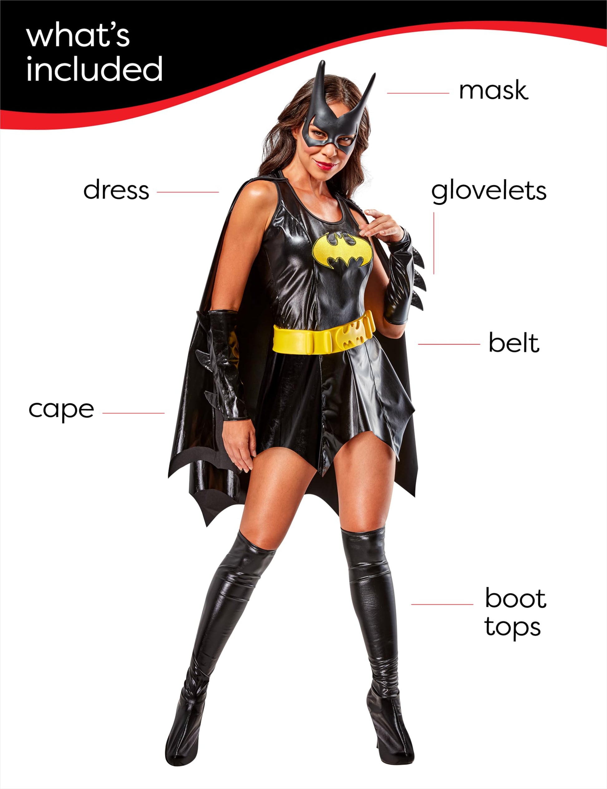 Official Batgirl Batman Ladies Adult Costume - Black Halloween (image 2)