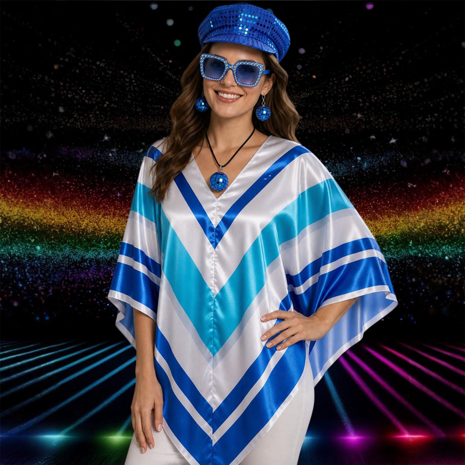 70s Fancy Dress Set for Women Disco Costume Accessories (image 5)