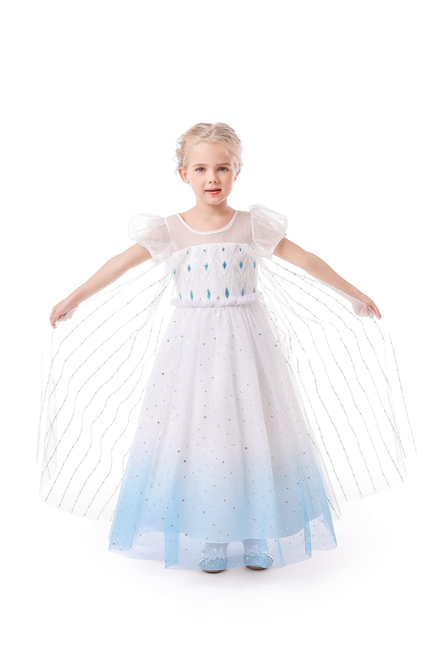 ELSA & ANNA Princess Costumes for Girls - Snow Queen Fancy Dress for Girls - Princess Dress Up - Girls Fancy Dress for Parties, Birthdays, Cosplay & Halloween - Fancy Dress Girls - 3-4 Years EL2102