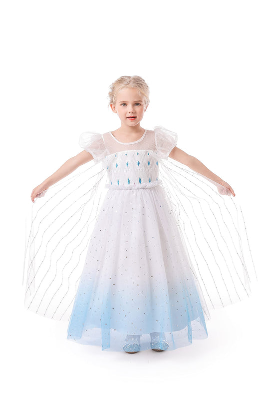 ELSA & ANNA Princess Costumes for Girls - Snow Queen Fancy Dress for Girls - Princess Dress Up - Girls Fancy Dress for Parties, Birthdays, Cosplay & Halloween - Fancy Dress Girls - 3-4 Years EL2102