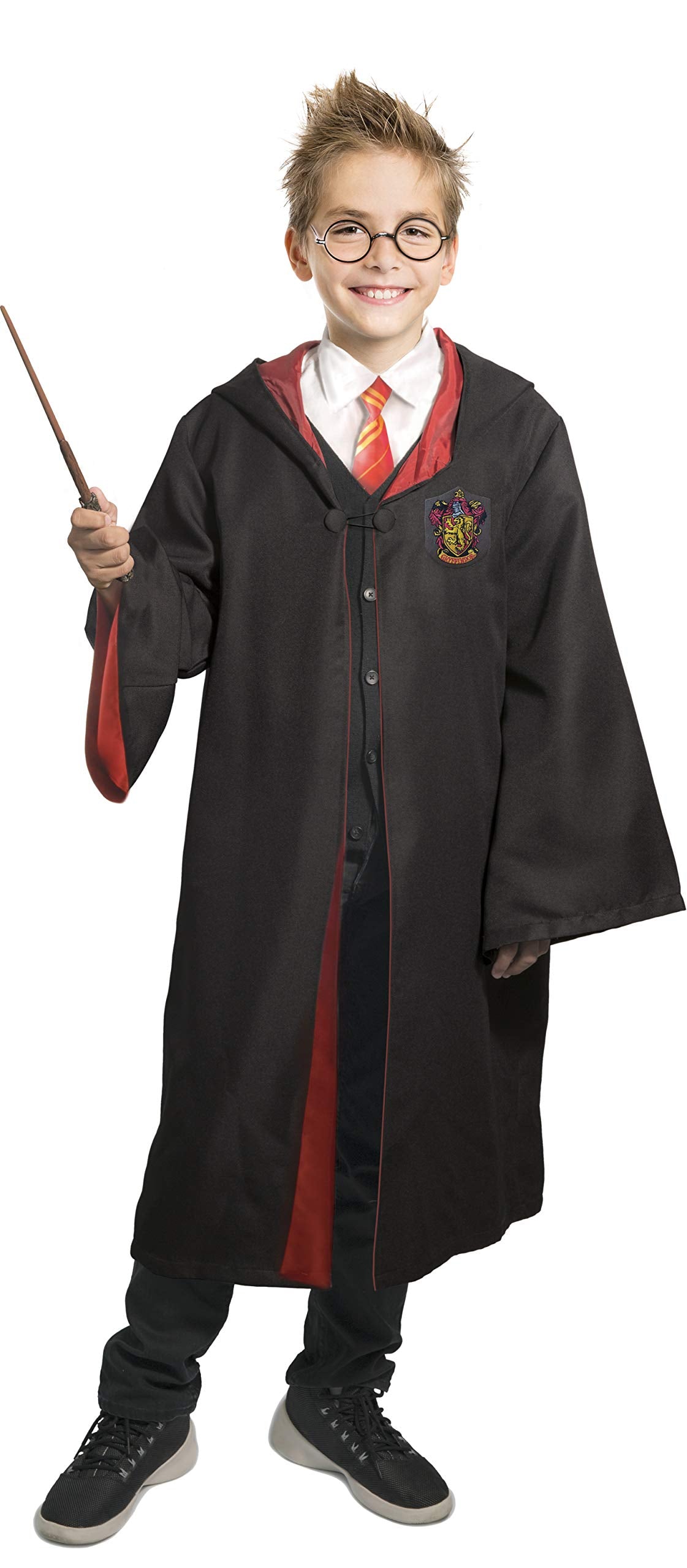 Harry Potter Deluxe costume disguise boy official (Size 5-7 years) with embroidered emblem and wand