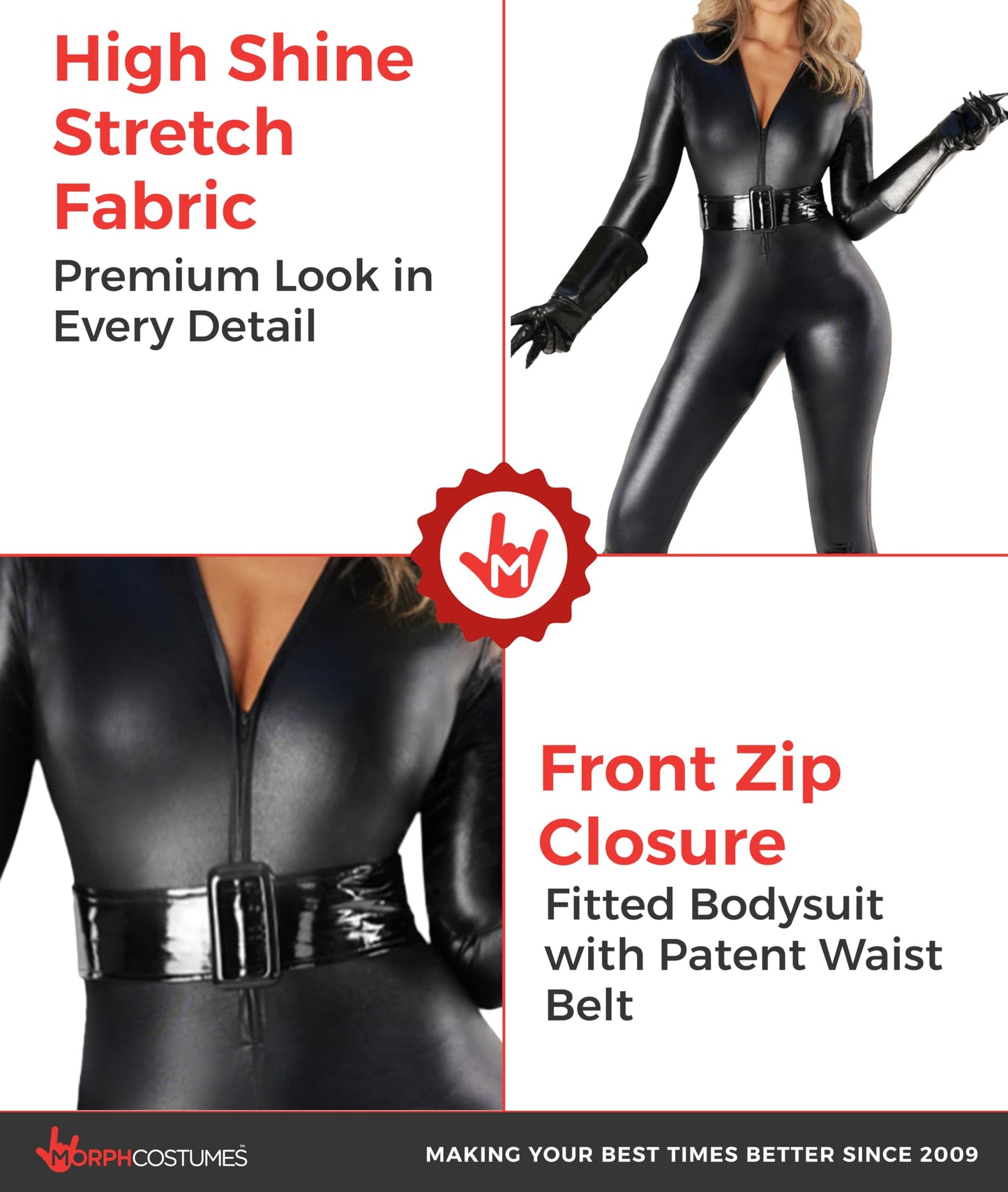 Black Cat Costume Adult - Black Catsuit for Women - Cat Costumes (image 3)