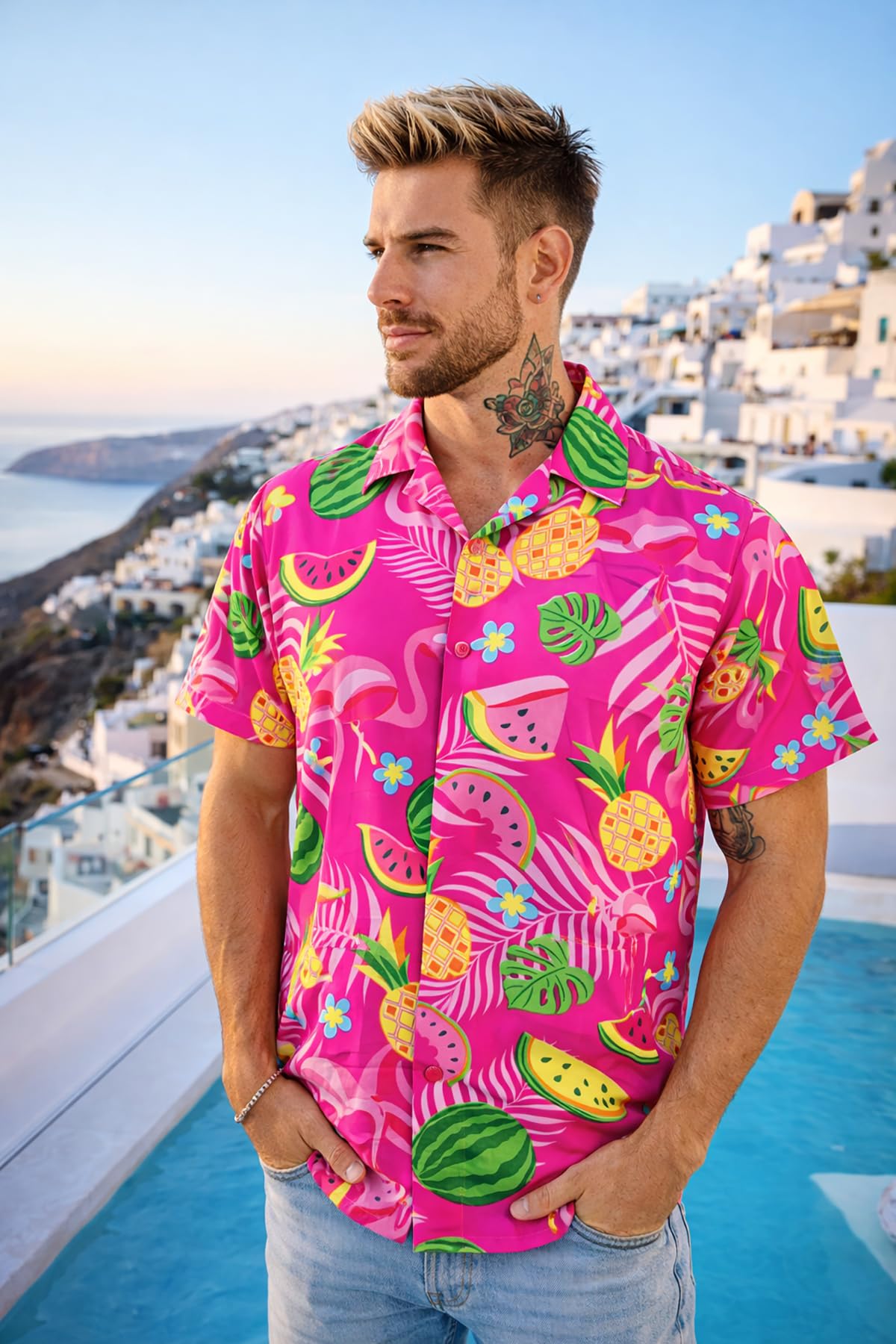 Hawaiian Shirt for Men - Tropical Men's Hawaiian Shirt Short Sleeve